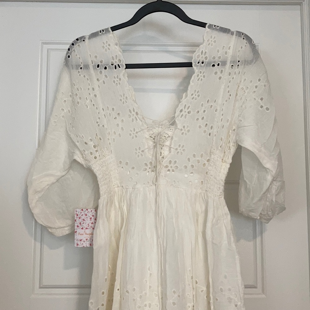 NWT FREE PEOPLE WOMEN'S IVORY LOTTIE DRESS - Picture 10 of 10